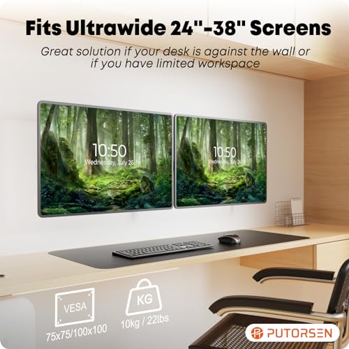Dual Monitor Wall Mount for 24-38 Inch Screens, VESA 75x75/100x100mm, Black L240