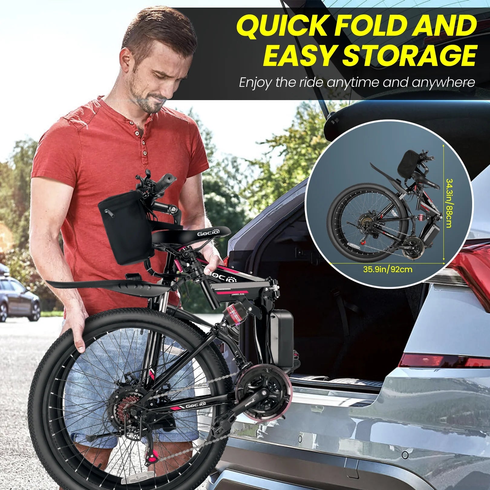 Foldable Electric Bike 500W 26 Inch Full Suspension for Adults F997251