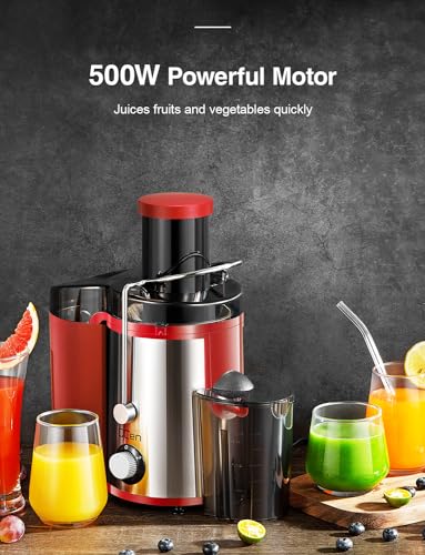 Juicer Machine, 800W Centrifugal Extractor with Wide Mouth Feed Chute, Stainless Steel, BPA-free Y425329