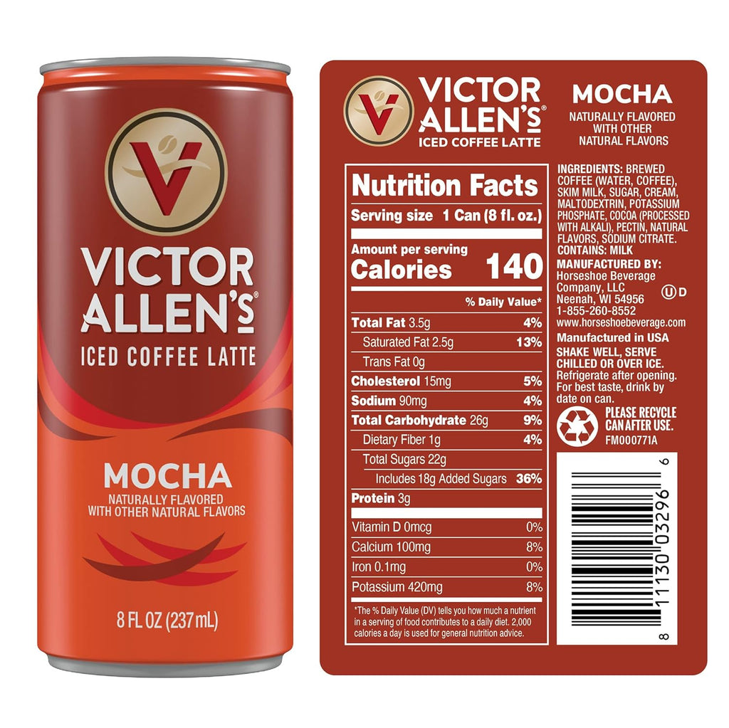 Iced Mocha Latte Canned Coffee, 8oz (12 Pack) N2110