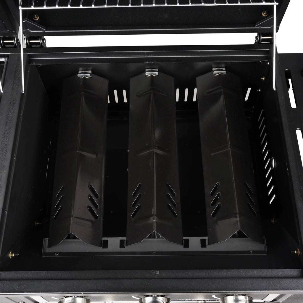 Dual Fuel Gas & Charcoal Combo Grill, Black with Stainless G2724