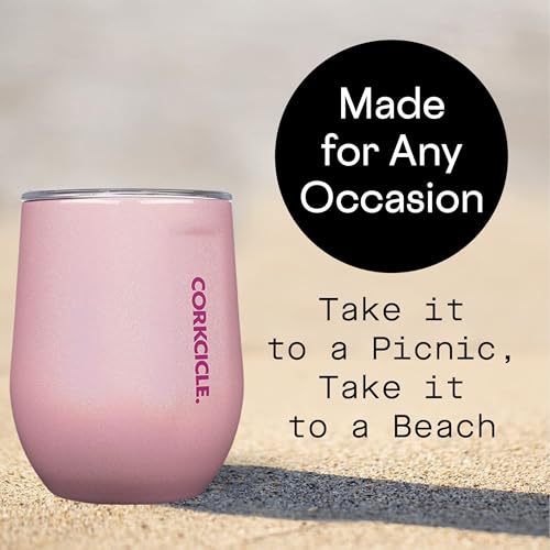 Insulated Stemless Wine Glass Tumbler, 12 oz, Stainless Steel, Powder Blue X9797