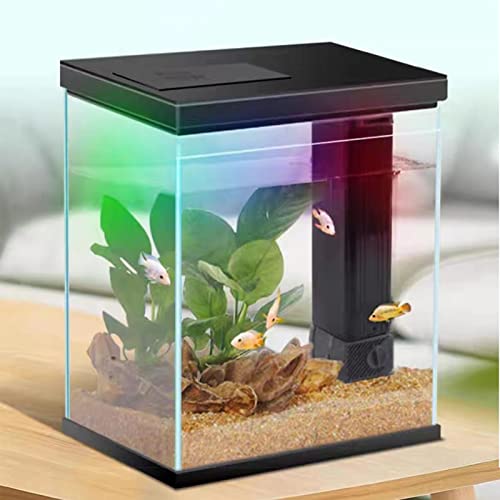 2 Gallon Glass Betta Fish Tank with Heater Filter and Light J313913