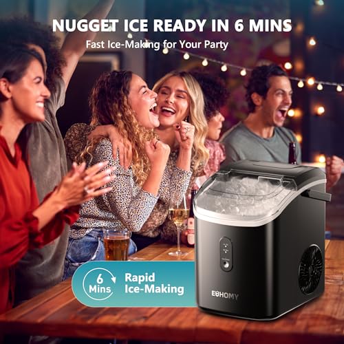 Nugget Ice Maker Countertop with Handle, Portable Sonic Ice Maker H34826