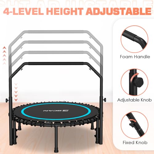 Foldable Mini Trampoline with Adjustable Foam Handle M67736