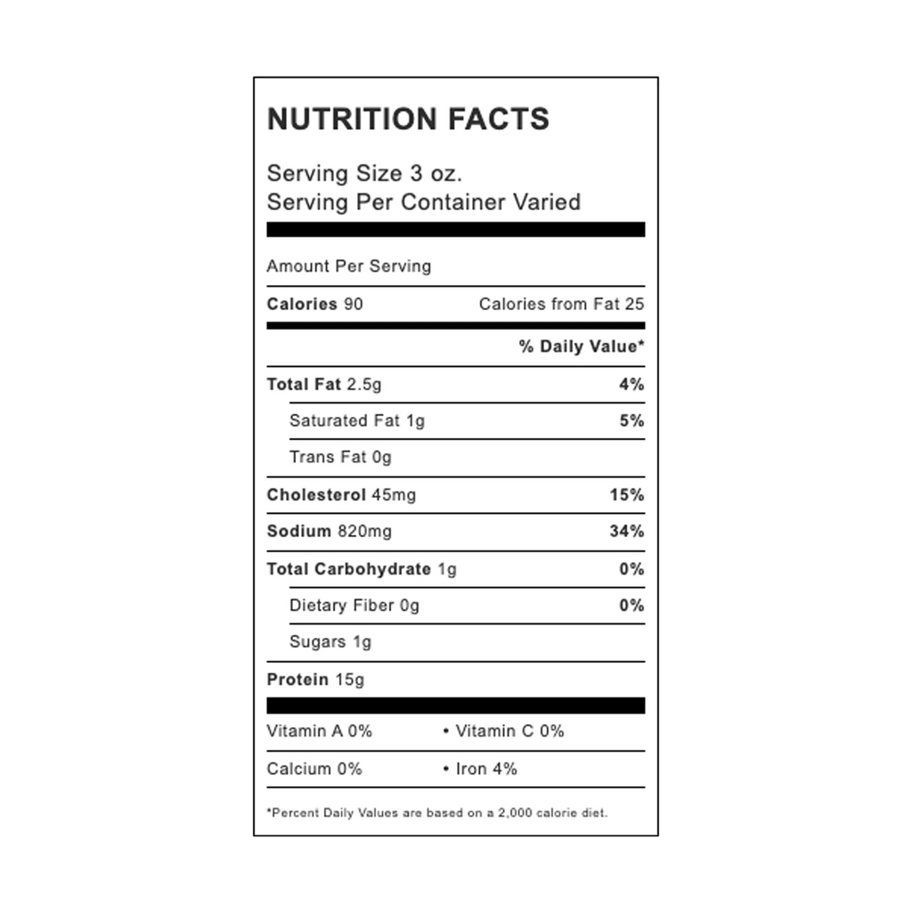 Smoked Ham, Gluten-Free, 3 oz Serving L926
