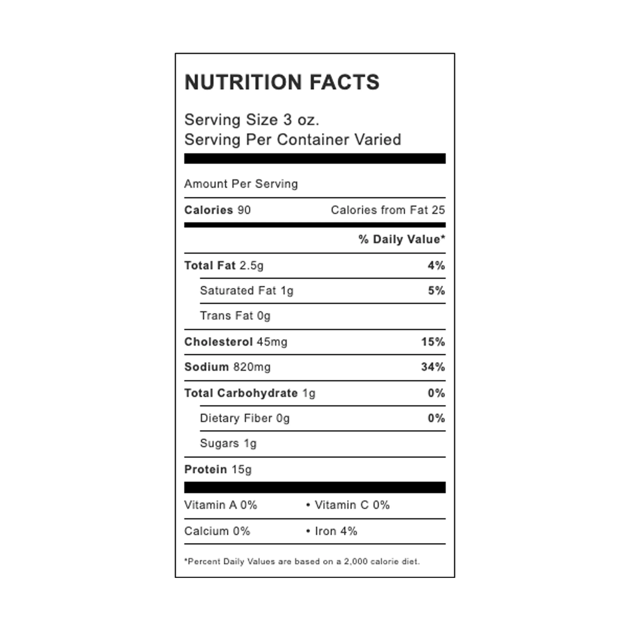 Smoked Ham, Gluten-Free, 3 oz Serving L926