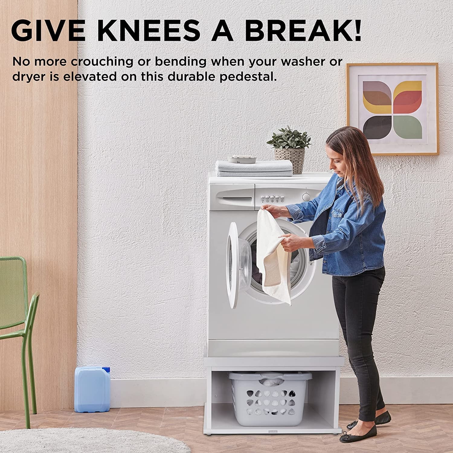 Wooden Laundry Pedestal for Washer & Dryer A3719