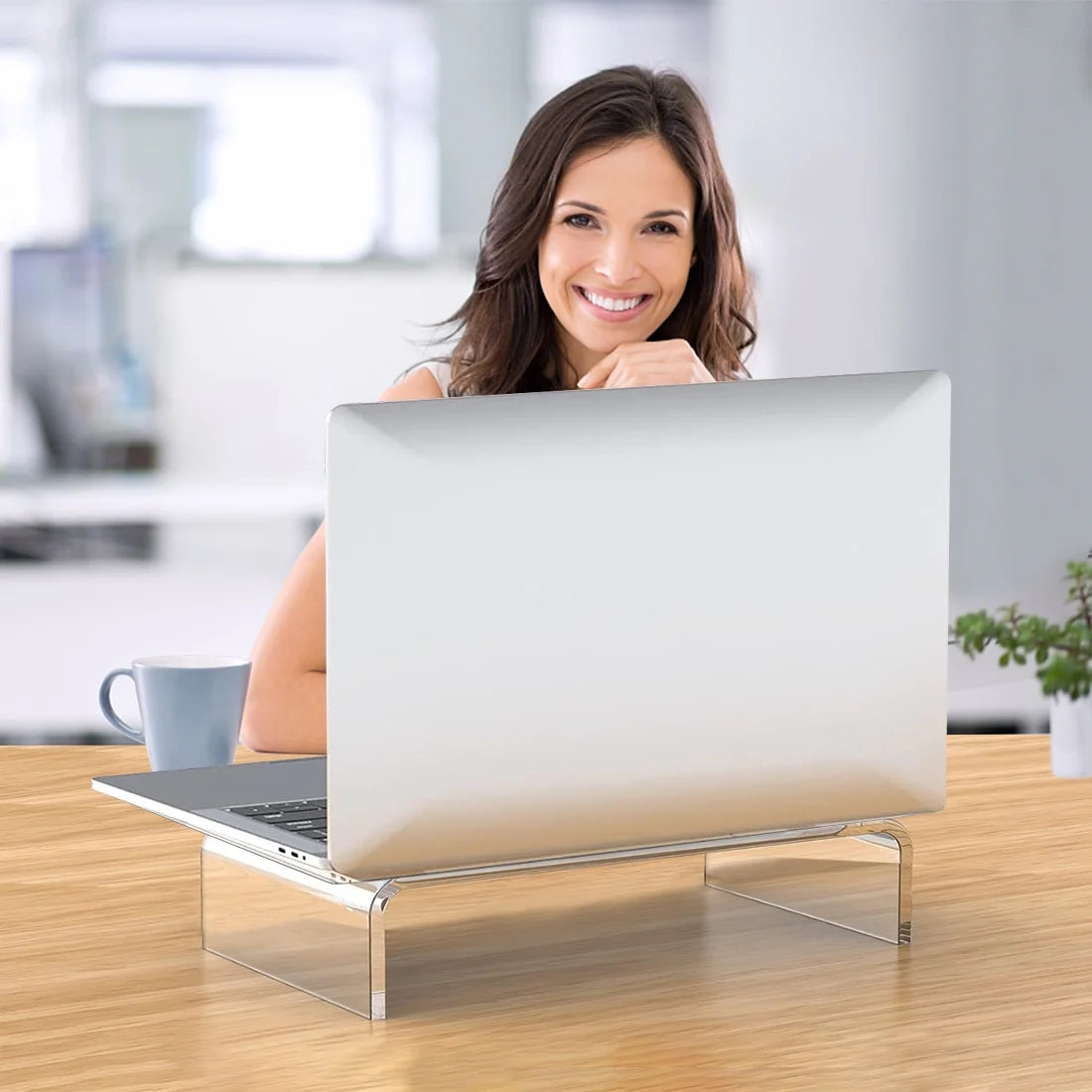 Acrylic Monitor Stand with Storage Shelf E885