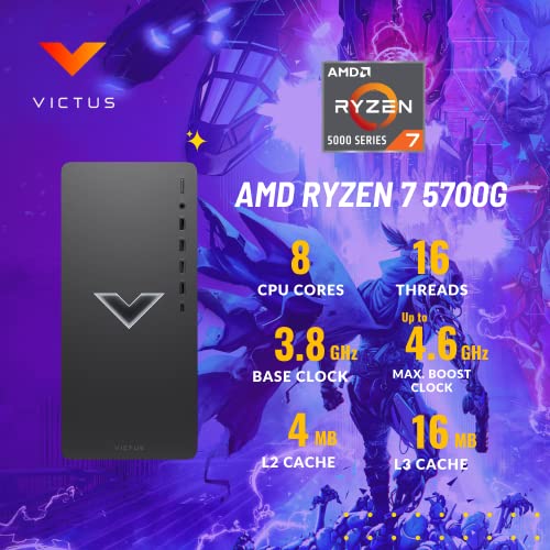 Gaming PC Desktop, AMD Ryzen 7, 32GB RAM, 2TB SSD, Radeon RX 6600XT, WiFi 6, Windows 11 L65451