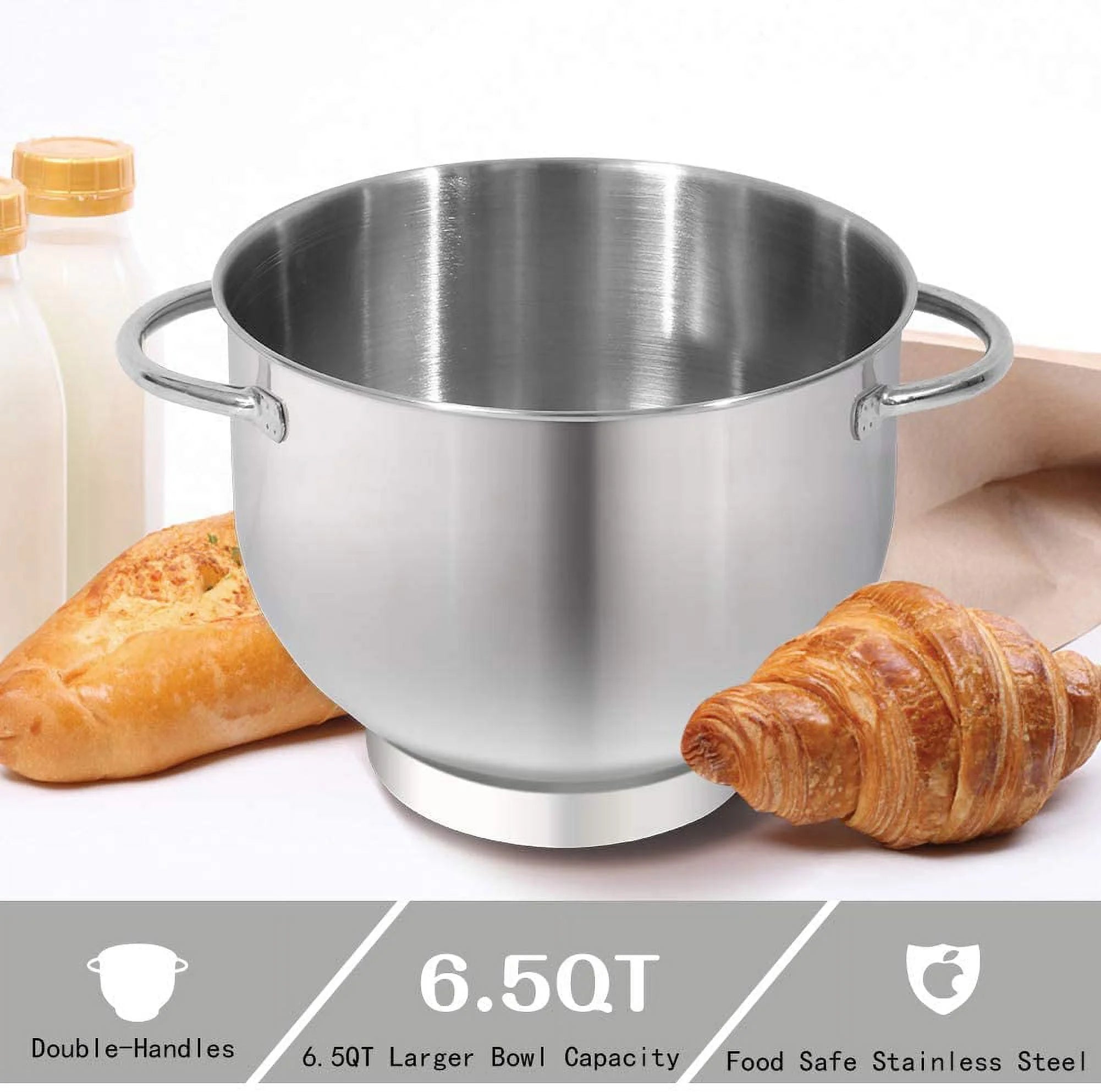 Stand Mixer 6.5-QT 660W 6-Speed Tilt-Head with Dough Hook, Wire Whip & Beater J833541