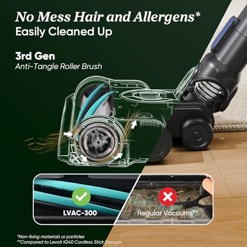 Cordless Stick Vacuum Cleaner with Tangle-Resistant Design, 50-Minute Runtime T113949