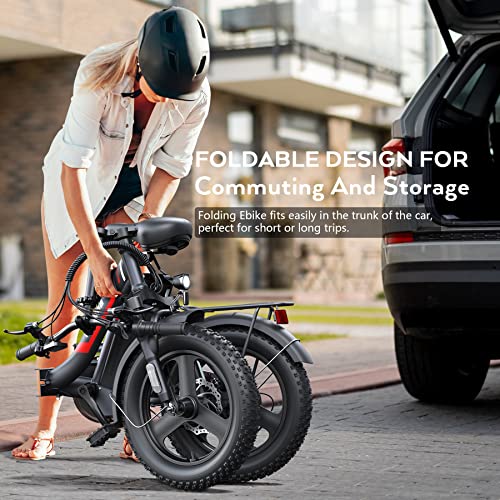 Electric Bike 16" Fat Tire 350W Step Thru 48V Removable Battery U460