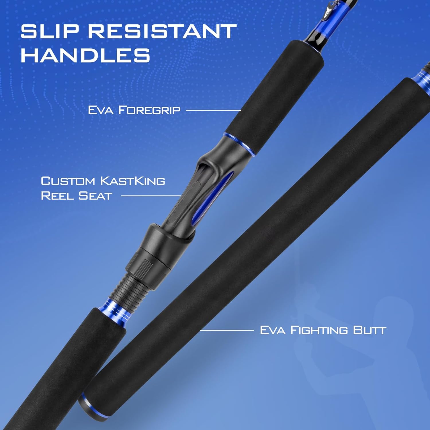 Fishing Rod and Reel Combo, Spinning & Baitcasting, Graphite 2-Piece, Stainless Steel Guides W664918