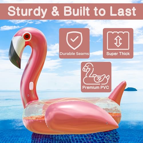 Giant Pink Flamingo Pool Float for Adults & Kids A7577
