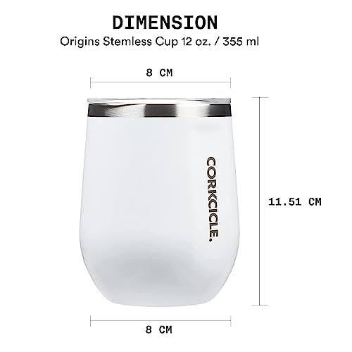 Insulated Stemless Wine Glass Tumbler, 12 oz, Stainless Steel, Powder Blue X9797