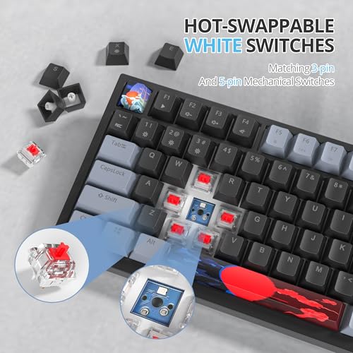 82-Key Compact Wired RGB Mechanical Gaming Keyboard, Black Z194