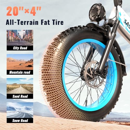 Folding Electric Bike for Adults Full Suspension, 52V 20AH Fat Tire N549125