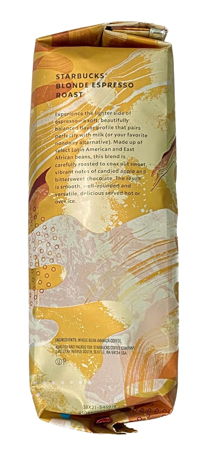 Blonde Espresso Roast Whole Bean Coffee, Light Roast, 1 lb F4554