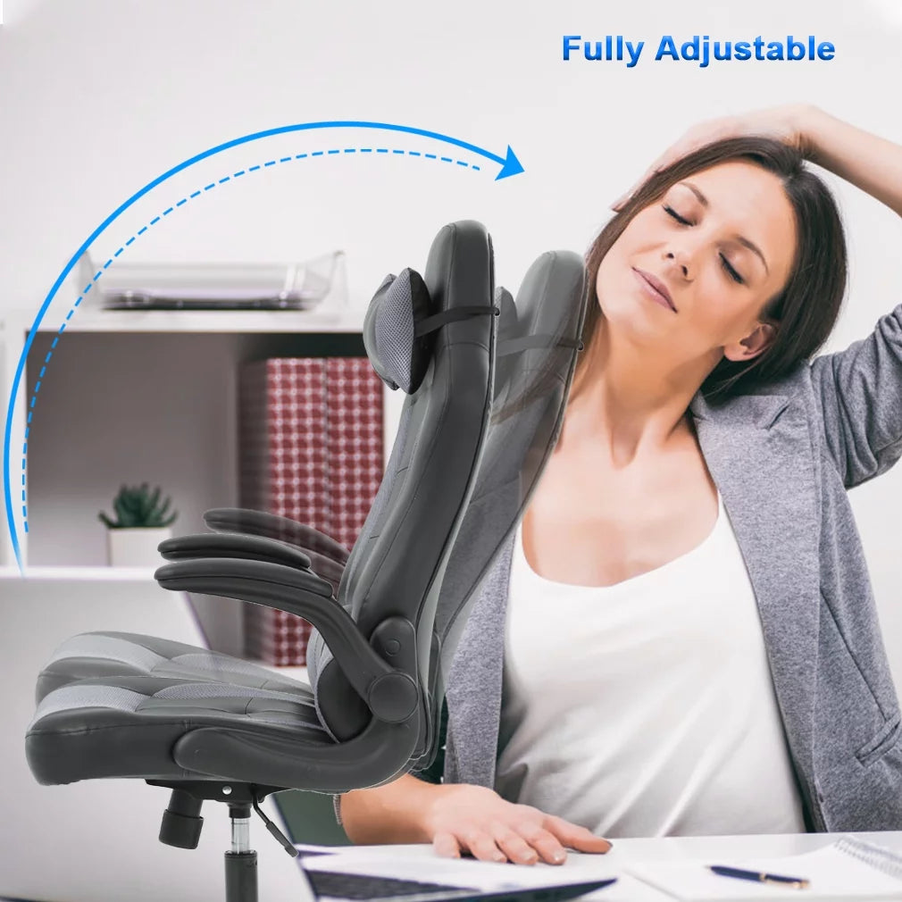 Adjustable Ergonomic Swivel Gaming Chair, Grey Z704366