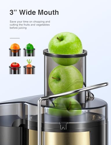 Juicer Machine, 800W Centrifugal Extractor with Wide Mouth Feed Chute, Stainless Steel, BPA-free Y425329