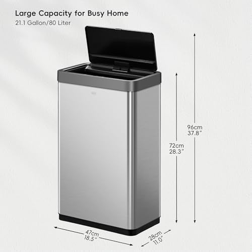 Touchless Motion Sensor Trash Can, 13.2 Gallon, Brushed Stainless Steel A497976