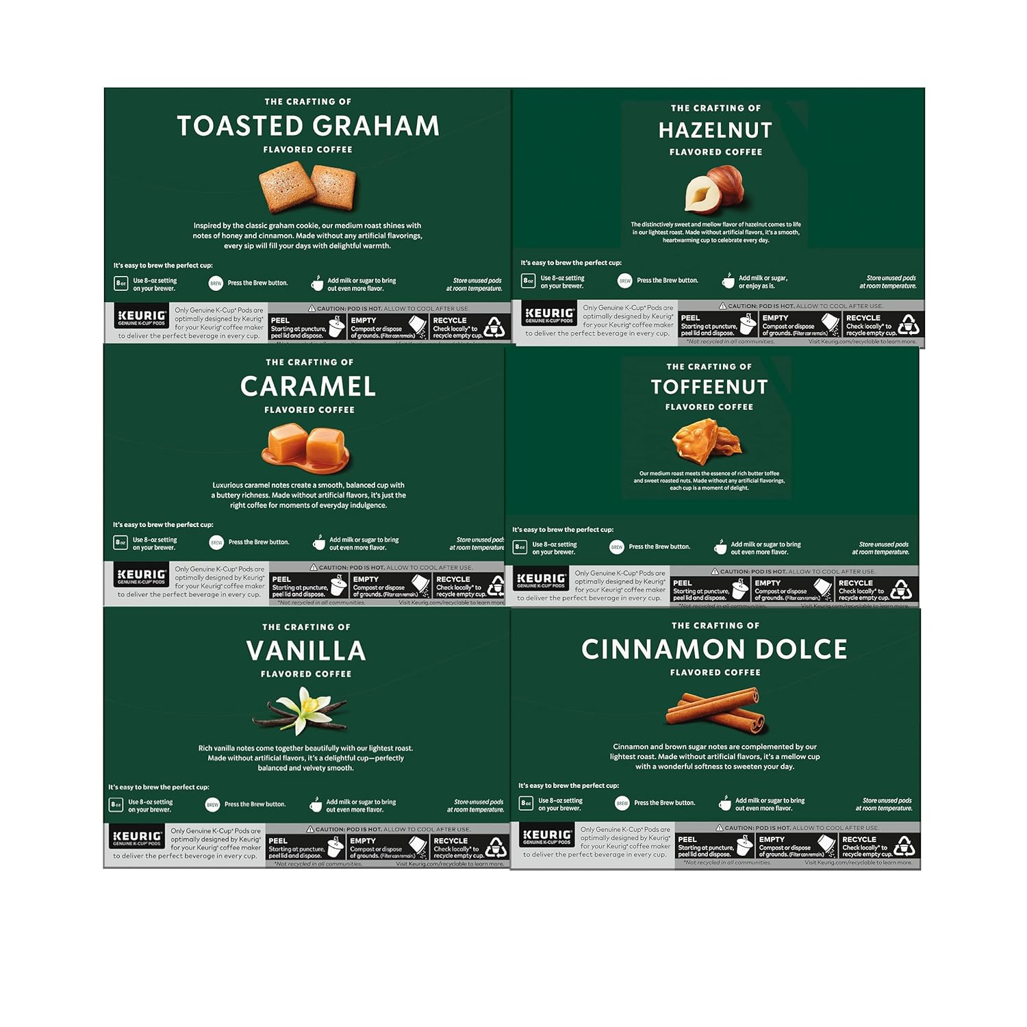 Variety Pack Flavored Coffee Pods for Keurig Brewers E3738