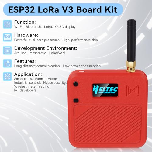 2 Pack ESP32 LoRa V3 Development Board with 915MHz Antennas, 3000mAh Battery, and Case L1170