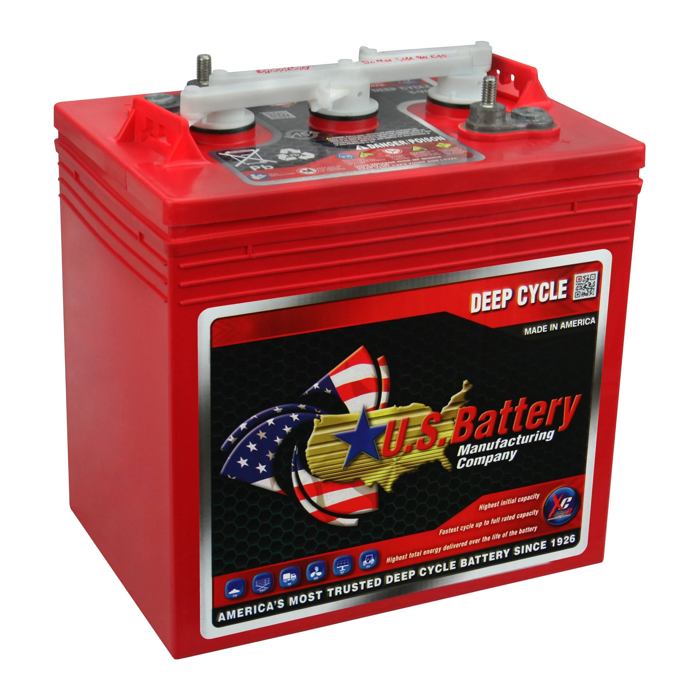 6V Deep Cycle Battery for Golf Cart, Solar, Marine, RV and Industrial Use - 4 Pack C28366