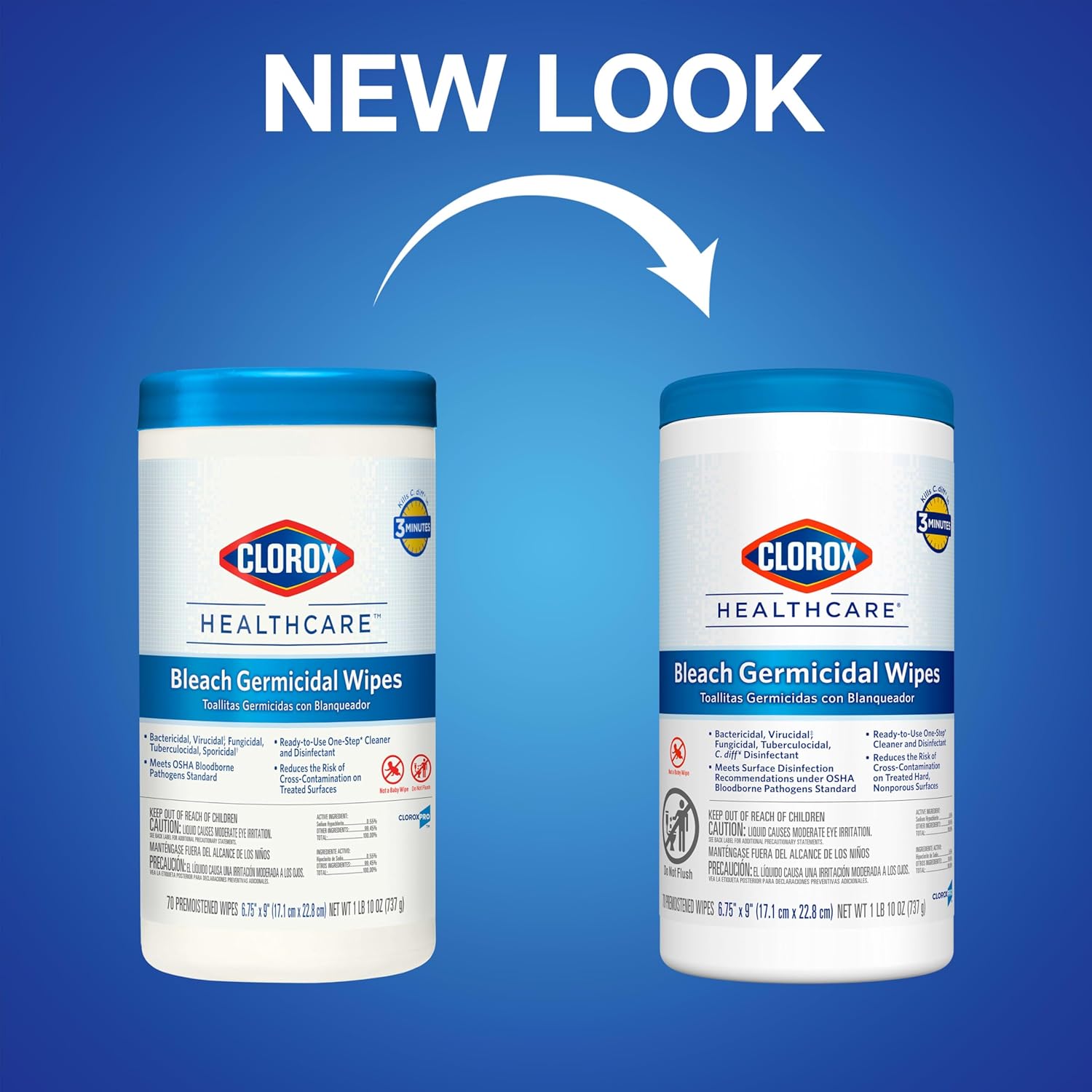 Germicidal Bleach Wipes, 70 Count S77461