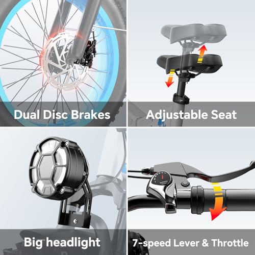 Folding Electric Bike for Adults Full Suspension, 52V 20AH Fat Tire N549125