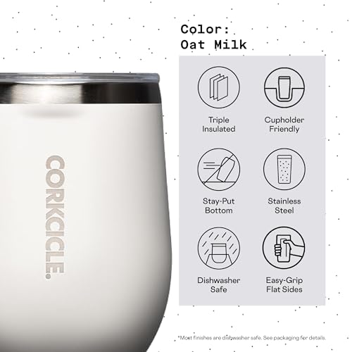 Insulated Stemless Wine Glass Tumbler, 12 oz, Stainless Steel, Powder Blue X9797