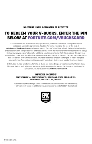 V-Bucks 1000 Digital Code - PlayStation/Xbox/Nintendo Switch/PC/Mobile X858428
