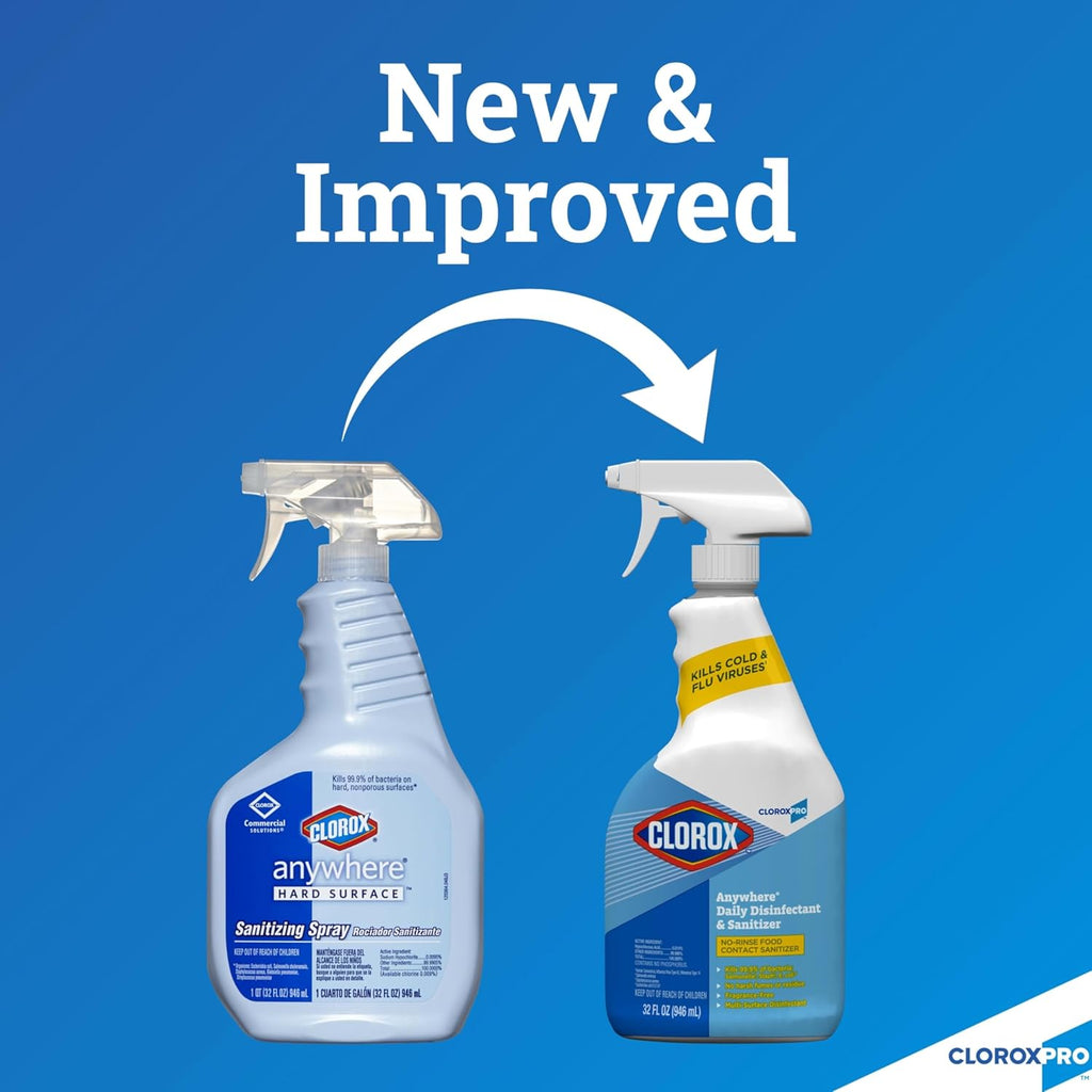 Daily Disinfectant and Sanitizer Spray, No-Rinse Food Contact Sanitizer, 32 Fl Oz E668