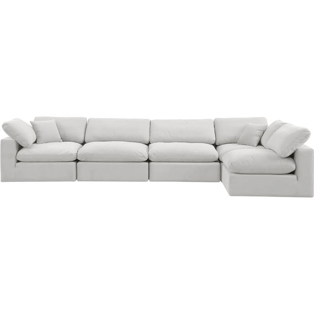 Cream Velvet Modular Sectional A2228