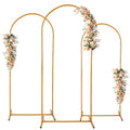 Metal Arch Backdrop Stand Set of 3 Gold Wedding Balloon Arch Frame Backdrop Stands 7.2FT, 6.6FT, 6FT for Birthday Party Garden Graduation Ceremony Baby Shower Decoration