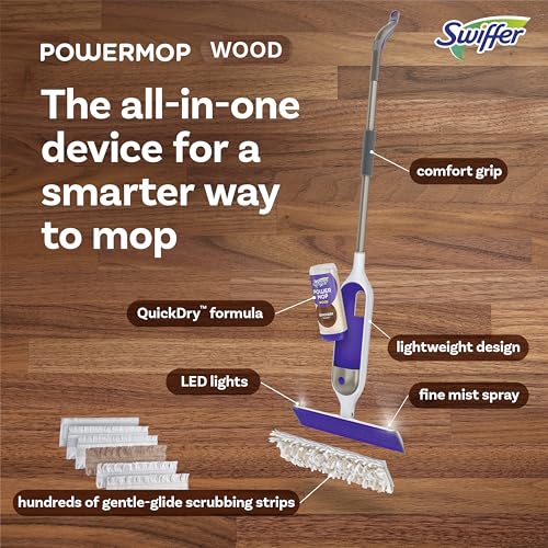 Wood Floor Cleaner with Mop Pads and Lemon Solution D889