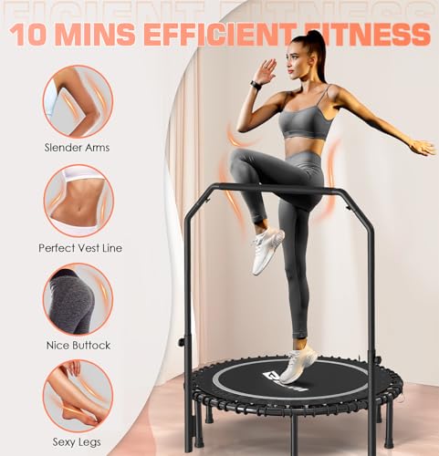 Foldable Mini Trampoline with Adjustable Foam Handle M67736