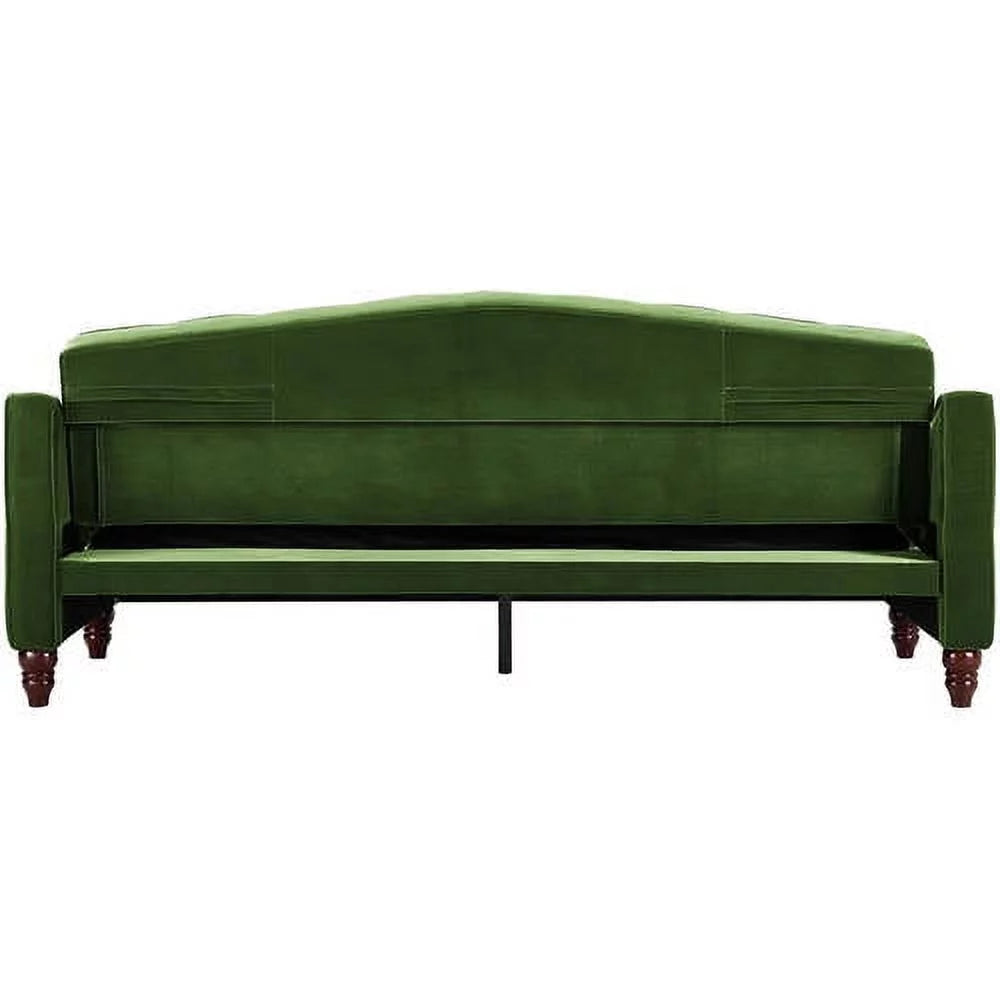 Vintage Tufted Sofa Sleeper, Green Velvet L954601