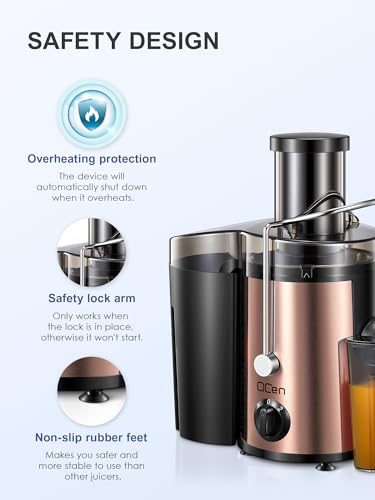 Juicer Machine, 800W Centrifugal Extractor with Wide Mouth Feed Chute, Stainless Steel, BPA-free Y425329