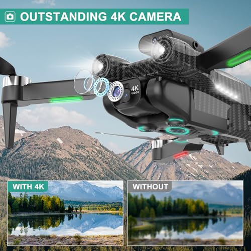 4K Camera Drone for Kids and Adults, Mini Drone with 2 Batteries and Carrying Case T80735