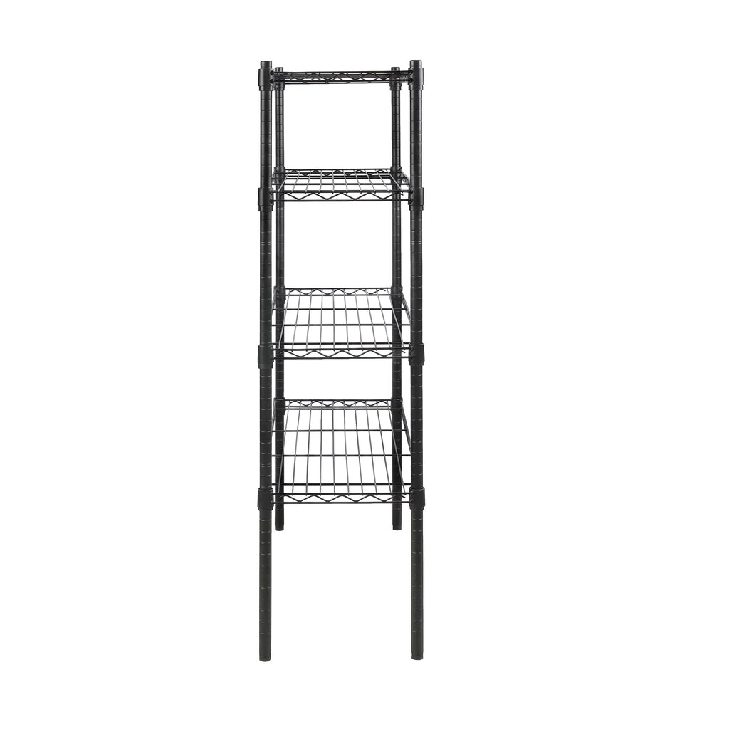 4 Tier Wire Shelf Unit, Black, 1400 lb. Capacity F371