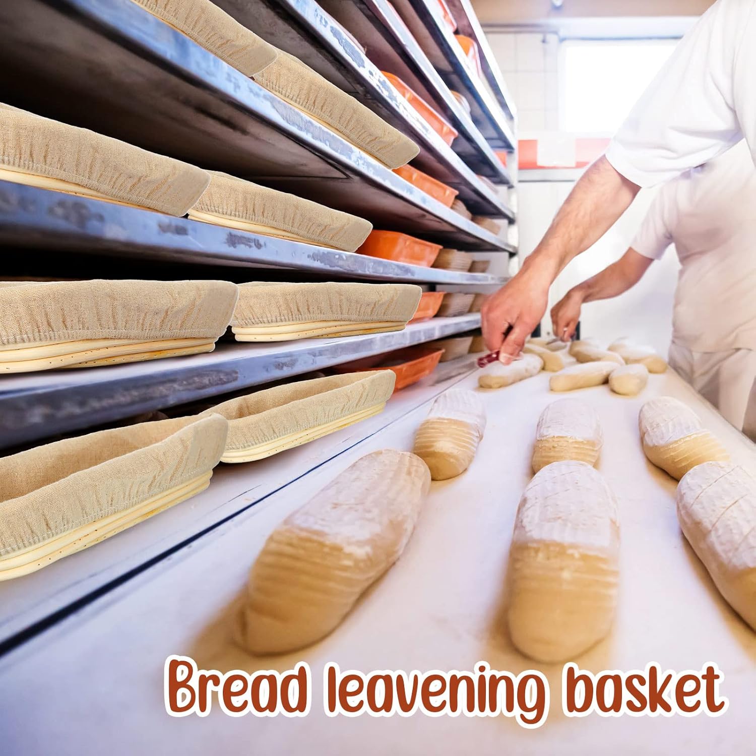 Oval Banneton Bread Proofing Basket with Liners, 13.8 Inch, Set of 4 O383476