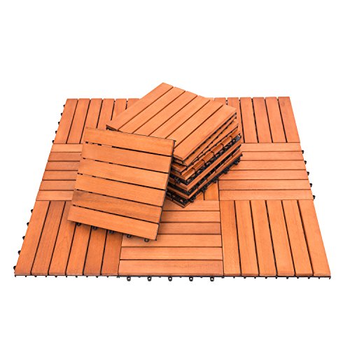 Interlocking Acacia Hardwood Deck Tile H55073