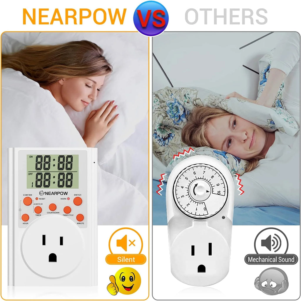 Programmable Plug-in Digital Timer Switch with 3-Prong Outlet F45673