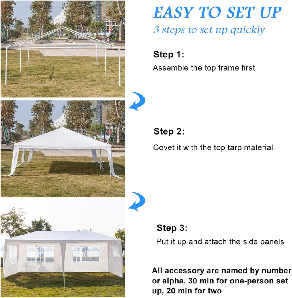 Outdoor Party Tent with Sidewalls and Windows, 10x20 O534225