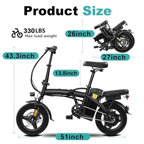 Foldable Electric Bike for Adults, 560W Motor, 48V Battery, 24MPH P514170