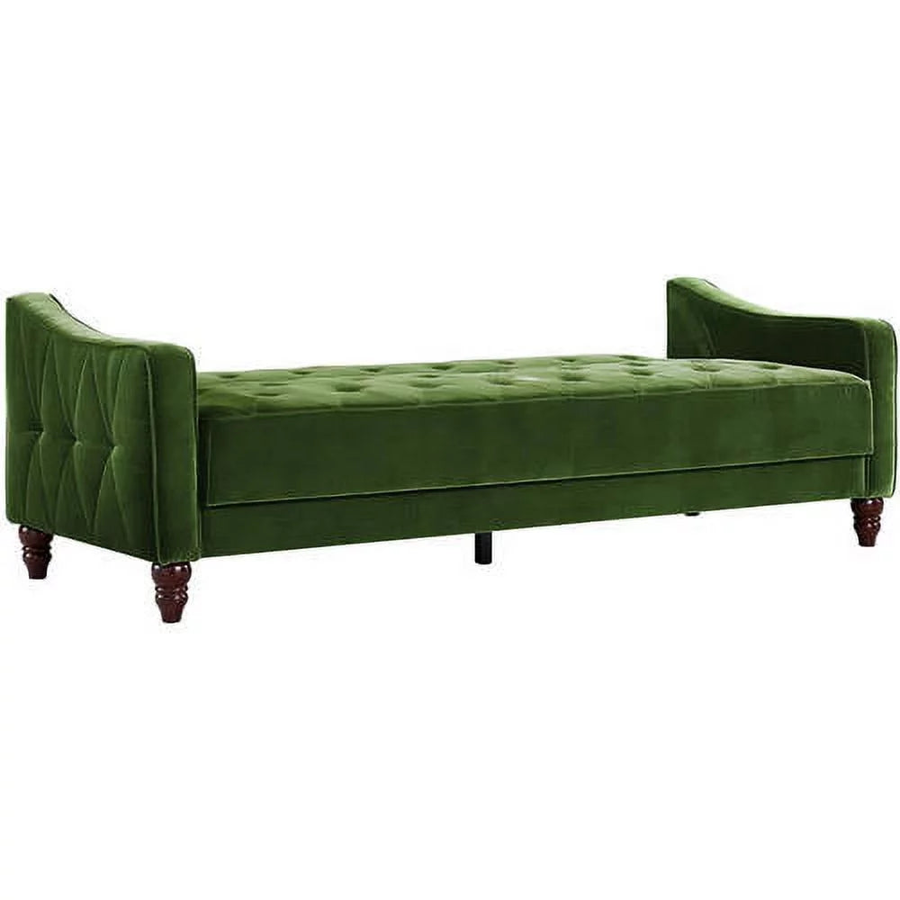 Vintage Tufted Sofa Sleeper, Green Velvet L954601