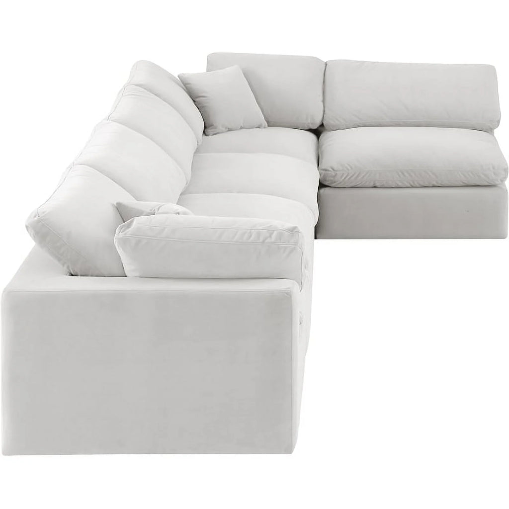 Cream Velvet Modular Sectional A2228