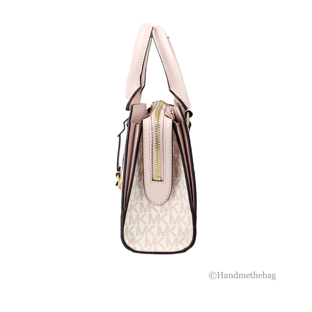 Small White Rose Gold PVC Satchel Purse Bag E78348